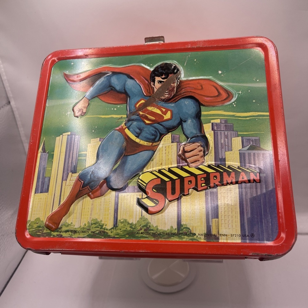 Vintage 1978 Superman Metal Lunchbox Aladdin Industries - No Thermos
